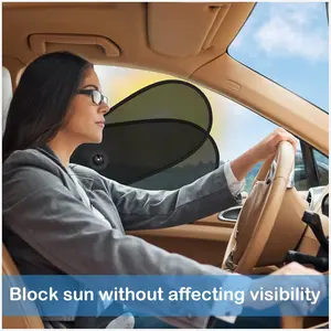 Adjustable Side Window Sunshades 2 Pack 180 Rotatable Sun Visor Shade Block Sun Glare & Heat for Driver UV Blocker for Kids with Strong Suction Cup Insulator Curtain Fit Most Cars Car Accessory