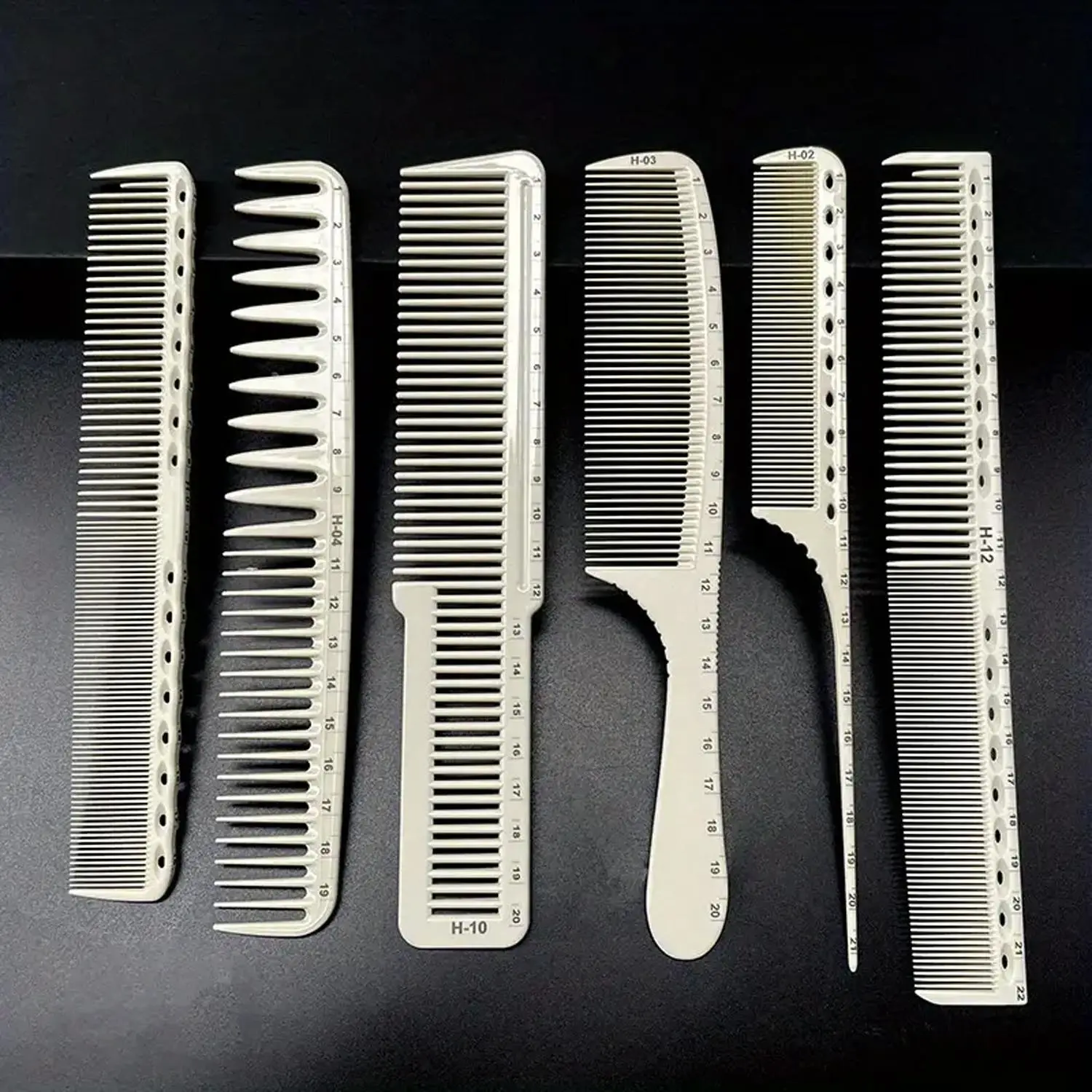 Hair Comb Set, 6 Counts/set Mixed Comb Set with Precise Scale, Durable Styling Tool for Home and Professional Salon, Hair care tool, Hair Tools