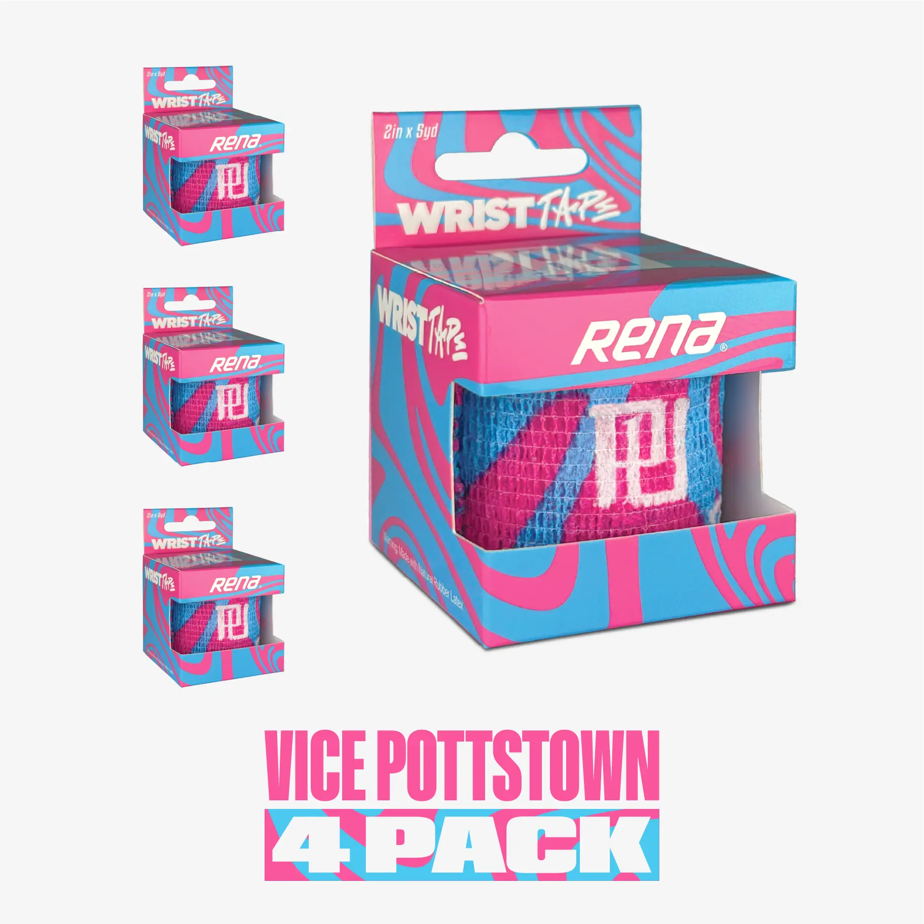 Pottstown Vice Wrist Tape (4 Pack), Baseball Wrist Tape, Athletic Tape, Baseball Accessories & Gear (Copy)