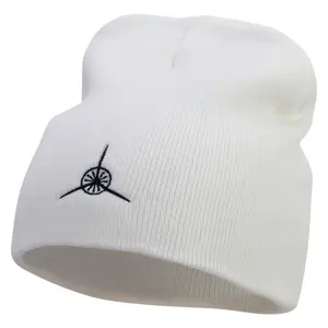 Plane Blade Propeller Icon Embroidered 8 Inch Short Beanie