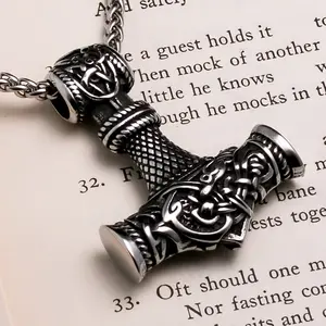 Viking Mjolnir Thor's Hammer Stainless Steel Pendant Necklace