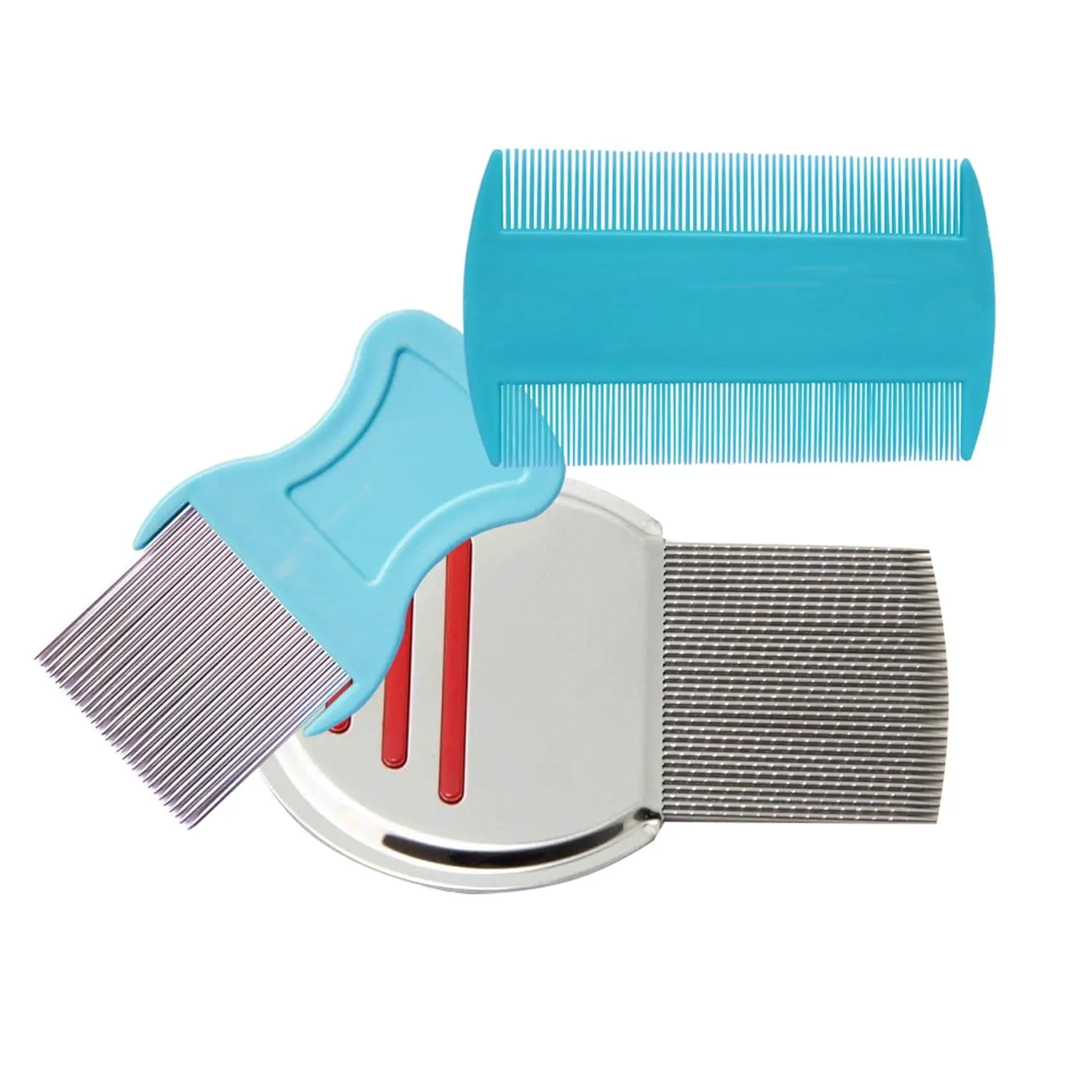 Unisex 3-Pcs Dandruff & Lice Fine Tooth Comb Set, Multicolor Hair Tools for Haircare & Styling