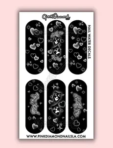Nail art water decals Smile now cry later airbrush by pink diamond nails la water decals