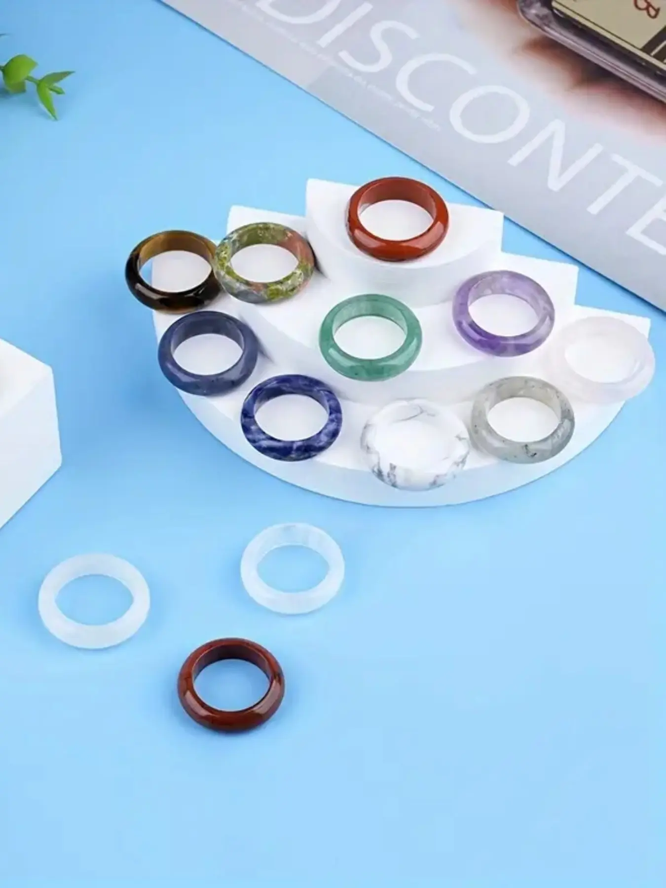 Elegant Crystal Ring Set, Quartz/rose Quartz/tiger Eye Jewelry Gift Box, Perfect for Love & Intimacy, Unique Present Idea, Bohemian Stackable Rings, Stacking Rings, Elegant Fashion Rings, Beautiful Rings