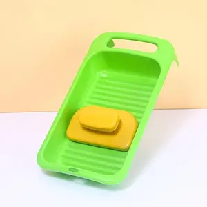 Plastic Manual Laundry Scrubber, Portable Underwear Washer, Handheld Clothes Washing Tool, Easy Wash Rollers, Non-Electric Cleaning Gadget for Delicates, Plastic Washboard, Home Goods - Household Essentials