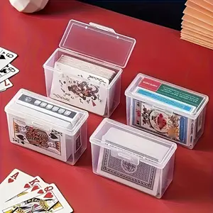 4pcs Poker Card Storage Box, Ideal for Poker Games, Business Cards, Home Desk Organizer, Compact Plastic Container, Seamless Closure