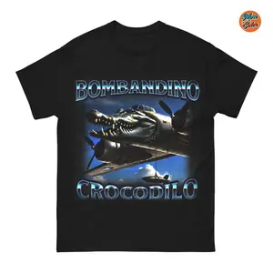 Bombardino Crocodilo Funny Brain Rot Tshirt, Italian Brainrot Meme, Crocodile Tee, Gift for Men, Gift for Women, Crew Neck T-shirt, Trending T-shirt