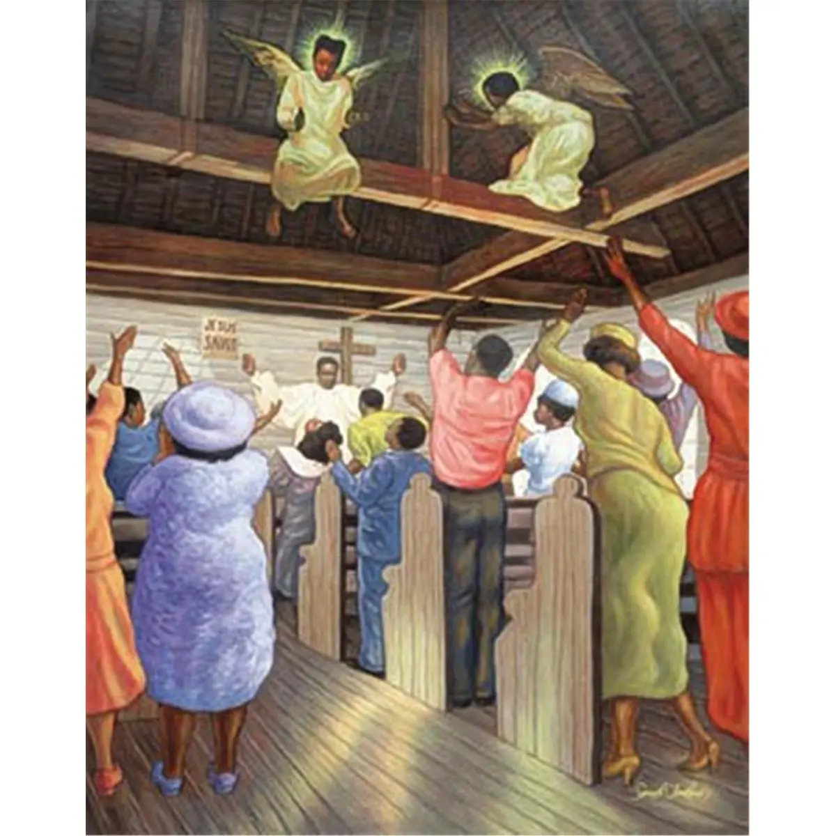 212 MAIN 8x10 in. Artistic Angel in the Rafters Wings Print by Sarah Jenkins - High-Quality Indoor Wall Art, All Ages Angel Theme Home Decor Poster (1004-08x10-BA), Angel Wings Print