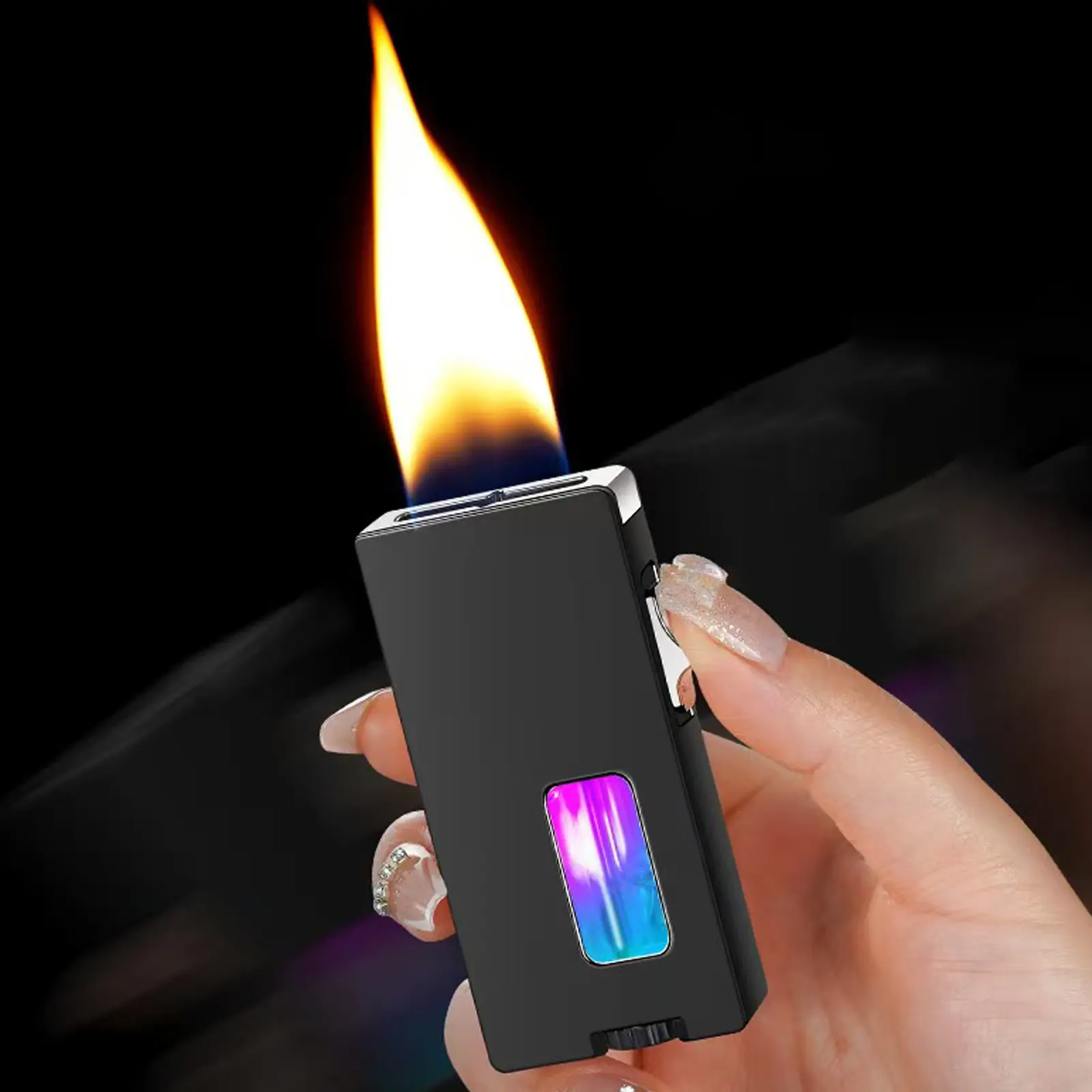 Vintage Creative Large Soft Flame Lighter Accessories - Portable Refillable Butane Lighters with Adjustable Flame, Men's Lovers' Gift Accessories (Butane Gas Not Included)