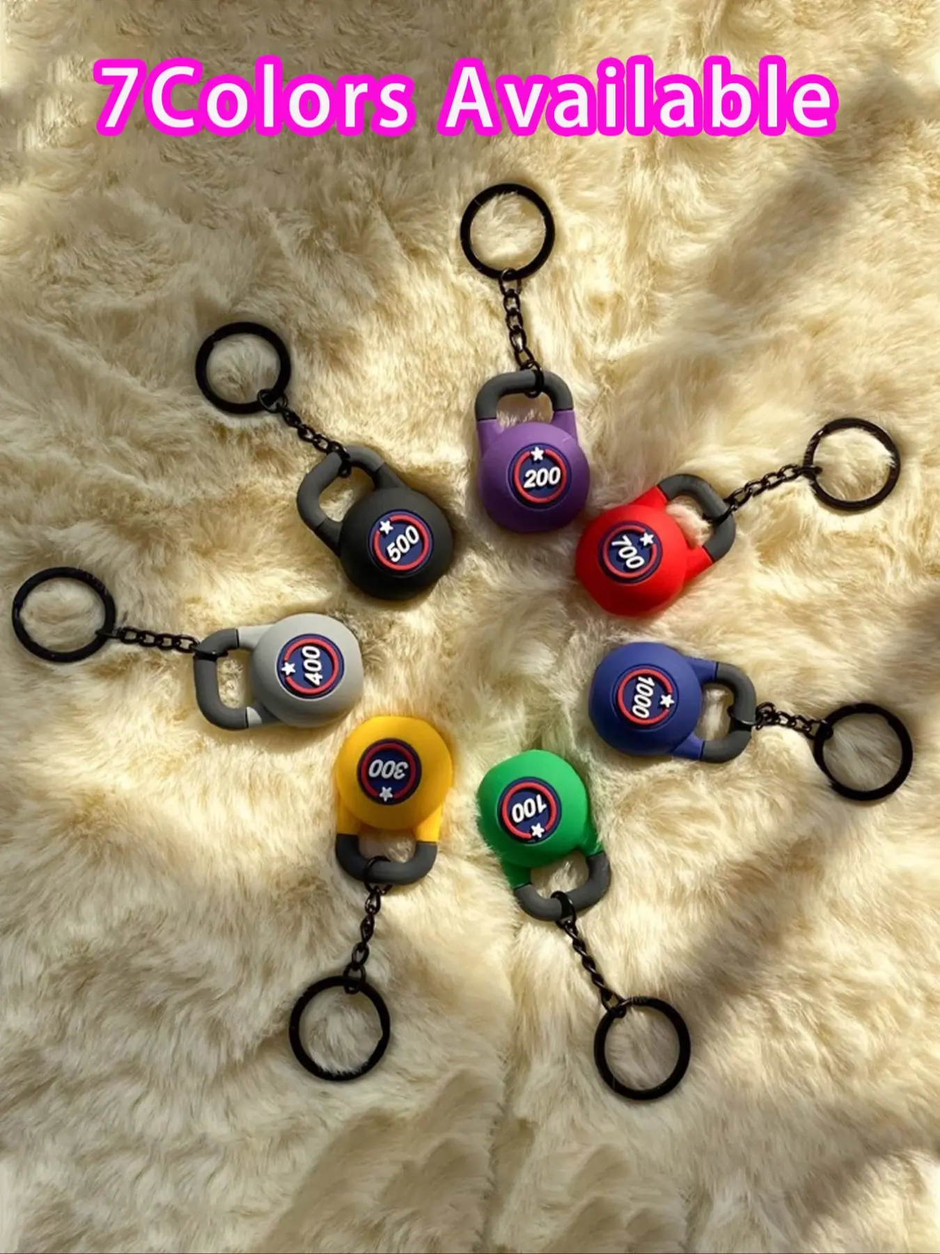 Mini Rubber Fitness Hammer Keychain, Key Chain For Car Keys, Kettlebell Keychain, Kettlebell Pendant Charms Accessories Gym Sports Equipment Kettlebell Keyring Kettlebell Pendant for Backpack, Car, Phone, Bag Accessories Keychains