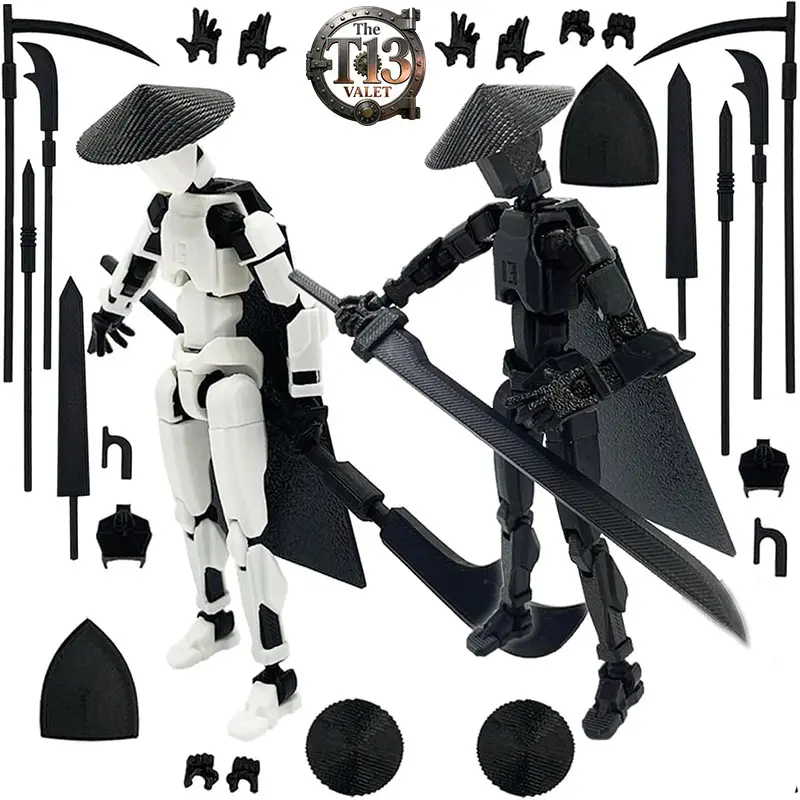 Titan 13 Dummy Multi-Jointed Pre-Assembled 3D Printed Articulated Action Figures Set, Polyethylene Terephthalate Customized Craft, Unisex Desktop Decoration, Photography Prop, Best Gift for Robot Enthusiasts
