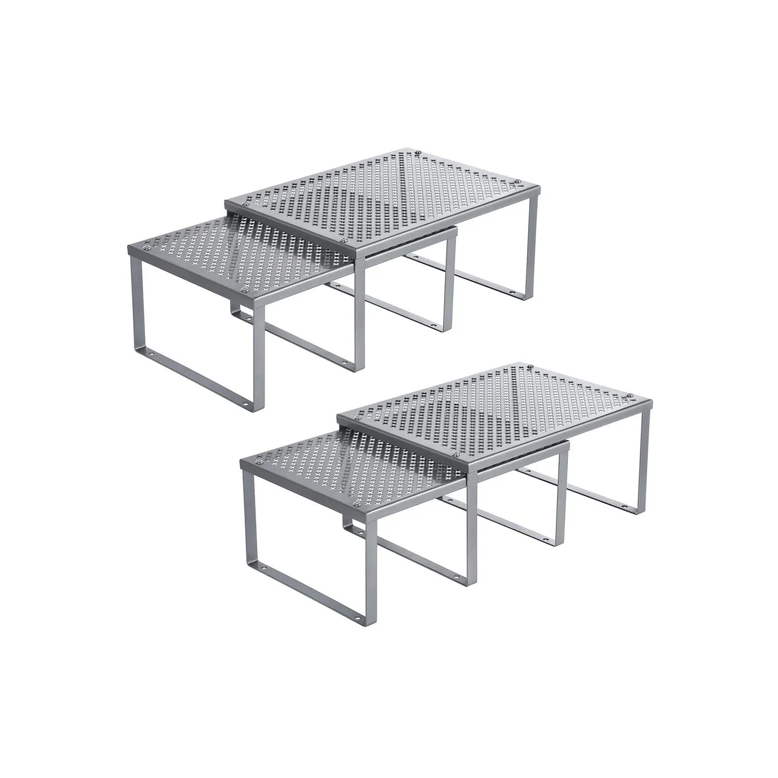 SONGMICS 4-Piece Metal Kitchen Rack Organiser, Shelf Rack for Counter, Cabinets, Home Storage Solutions, Kitchen Rack Organizer, Racks