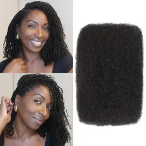 Afro Kinkys Bulk Human Hair for Braiding & Twists 1PC 50g/Pack,  Afro Kinkycurly Bundles Human Hair Suitable for Mini Twist, Micro Locs Extensions, Locs Repair & Various Hairstyles