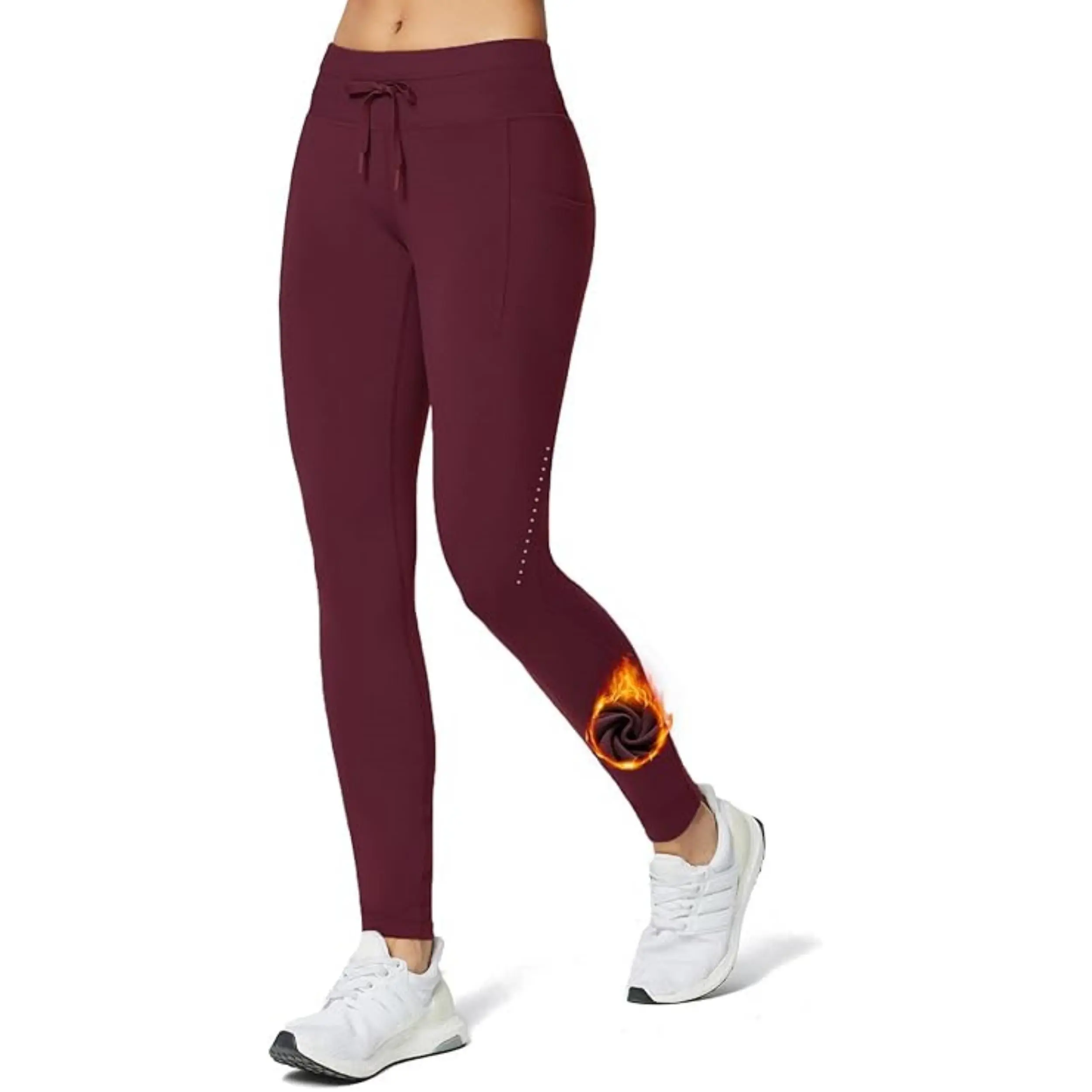 baleaf Women's 25"/27" Fleece Lined Winter Leggings, High Waisted Tummy Control Tights with Pockets, Water Resistant for Skiing & Hiking, High Waist Leggings, Thick Leggings