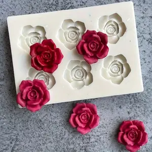 6-Cavity Rose Silicone Mold for Aromatherapy Candles & Handmade Soap, Ideal for DIY Craft Projects, Handmade Crafts, Perfect for Baking & Soapmaking Enthusiasts, Molding, Soap Molds