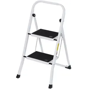 SEGAWE 2 Step Ladder Portable Folding Step Stool with Handgrip Anti-Slip, Wide Platform Steps