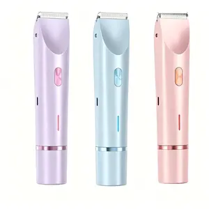Women's Rechargeable 2-in-1 Bikini Trimmer & Electric Shaver, Dual Heads for Smooth Painless Hair Removal, Waterproof Wet & Dry Use, Summer Party Gift for Home & Festive Gifting
