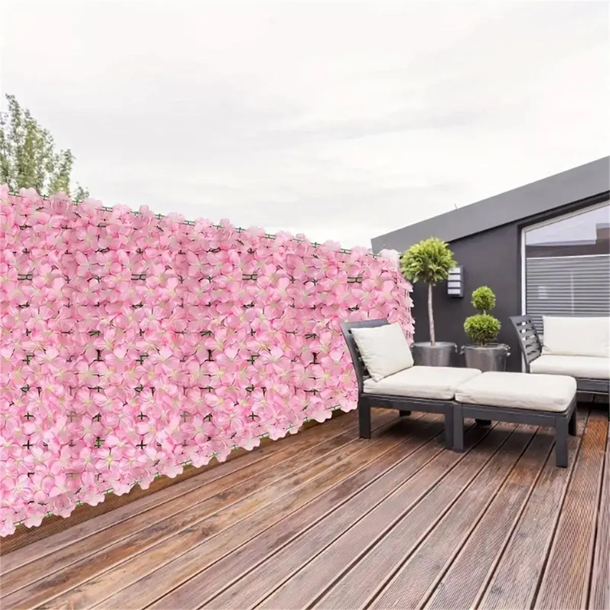 Artificial Flower Fence, 1 Count Faux Flower Fence, Decorative Flower Fence for Balcony, Garden, Outdoor Wedding, Party Decoration, Fence Decorations Outdoor, Garden Accessories, Decorative Garden Fences