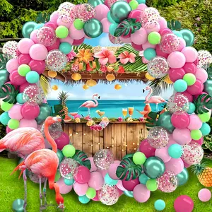 Tropical Beach Themed Balloon Arch Kit, Balloon Arch Decoration, 115pcs Balloon Garland Set, Summer Party Balloon Set for Birthday Party, Wedding, Baby-Shower
