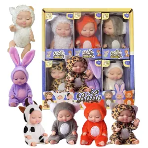 Kids Dolls Cute Doll 6-Piece Fairy Princess, 3.5-Inch Reborn Sleep Doll, Lifelike Newborn Doll, Girls' Princess Toy, Gift Box, Birthday Gift, Dolls Gifts