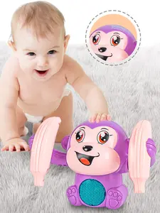 Tumbling Rolling Monkey Toy- Light & Sound Controllable, Plastic Design, 5.1*3.2*6.9 Inches