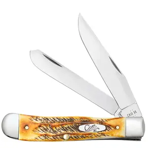 Case XX Trapper Folding Knife – 6.5 BoneStag, Stainless Steel, Pocket Clip, CA65345