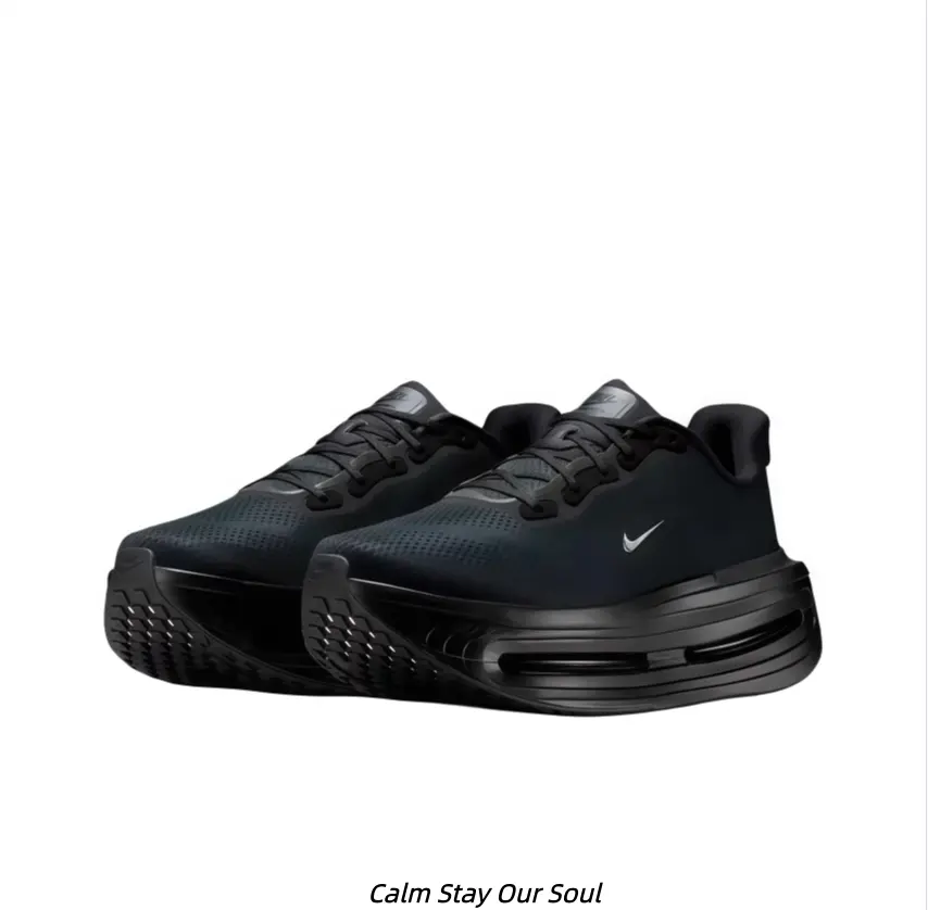 All Black Max Cushioned Running Shoes Multi Hollow Thick Midsole Anti Slip Light Breathable Road Training Marathon Athletic Sneakers Unisex