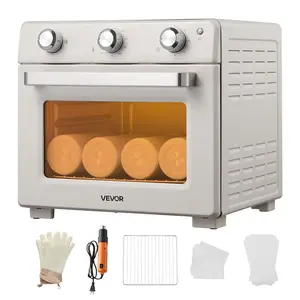 Summervibes VEVOR Sublimation Oven Machine, 26 Qt, Fits 40oz Tumblers, with 1 Heat Air Gun, 50 Shrink Films, 1 Tape and 2 Heat Gloves, 360 °   Turbo Convection for Sublimation Blank Tumblers, Mugs, Bowls, Off-White, Includes Accessories