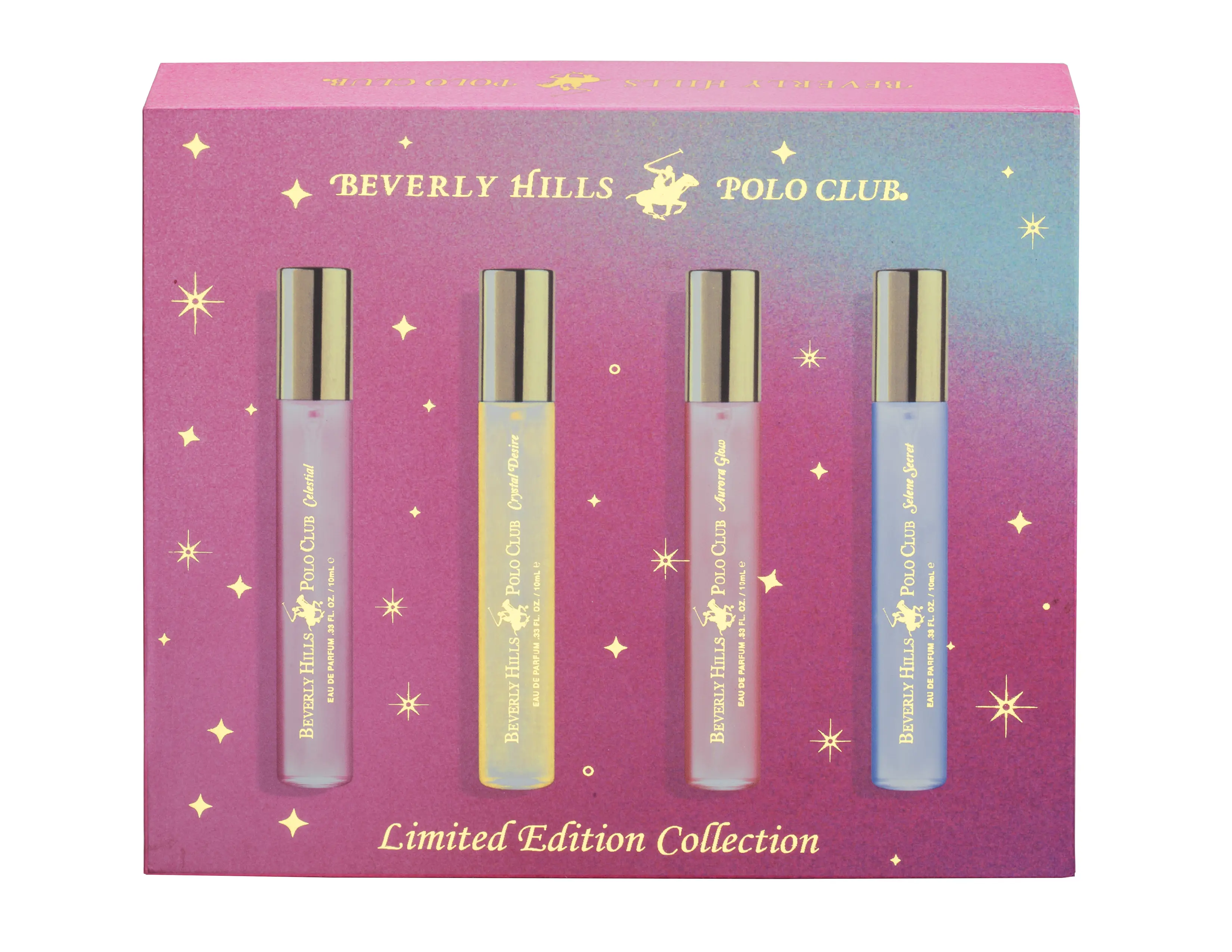 Beverly Hills Polo Club | Women’s 4PC Gift Set – 4 x 0.33oz Fragrance Collection in Hard Box – Compact, Chic & Travel-Friendly Perfumes – Long-Lasting All-Day Scents | Ideal for Gifting, Everyday Use, or On-the-Go Glam Rose Vanilla