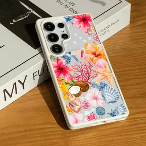 Tropical Floral, Sea Creature and Shell Design for iPhone17/16/15/14/13/12/X/PRO/PLUS Samsung(S22-S25) Matte Magnetic Phone Case Protector Shockproof iphone 16 pro max cases ROOMKL1231001