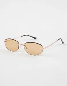 RSQ Rimless Metal Sunglasses, Gold
