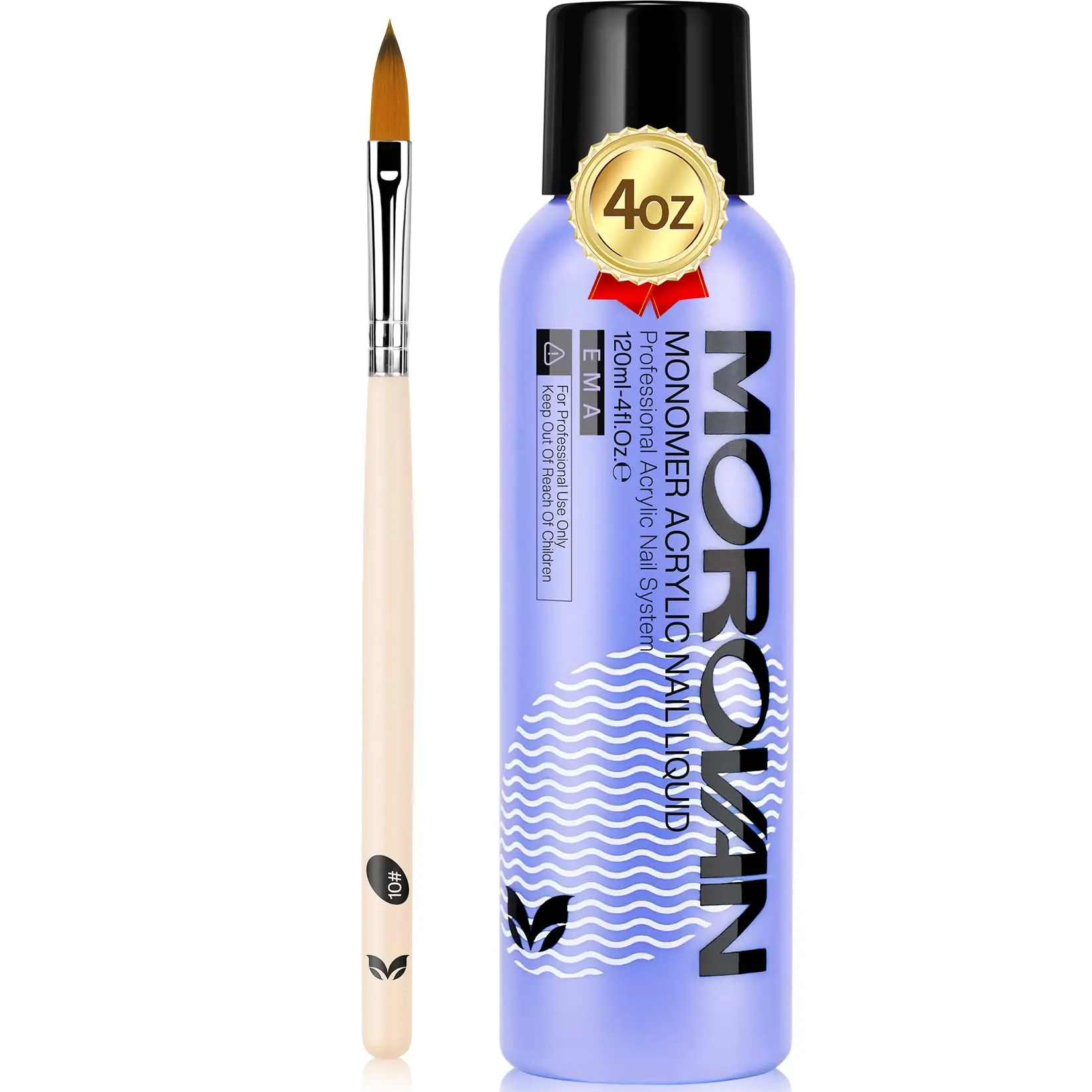 Morovan Monomer Acrylic Nail Liquid 4 oz: Acrylic Liquid Monomer Best Valentine Gift For Her Acrylic Powder Acrylic Nail Extension with Acrylic Brush for Beginners DIY at home Non-Yellowing