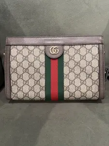 Pre-owned GUCCI Canvas Shoulder Bags GG Supreme Ophidia Medium Chain Shoulder Bag