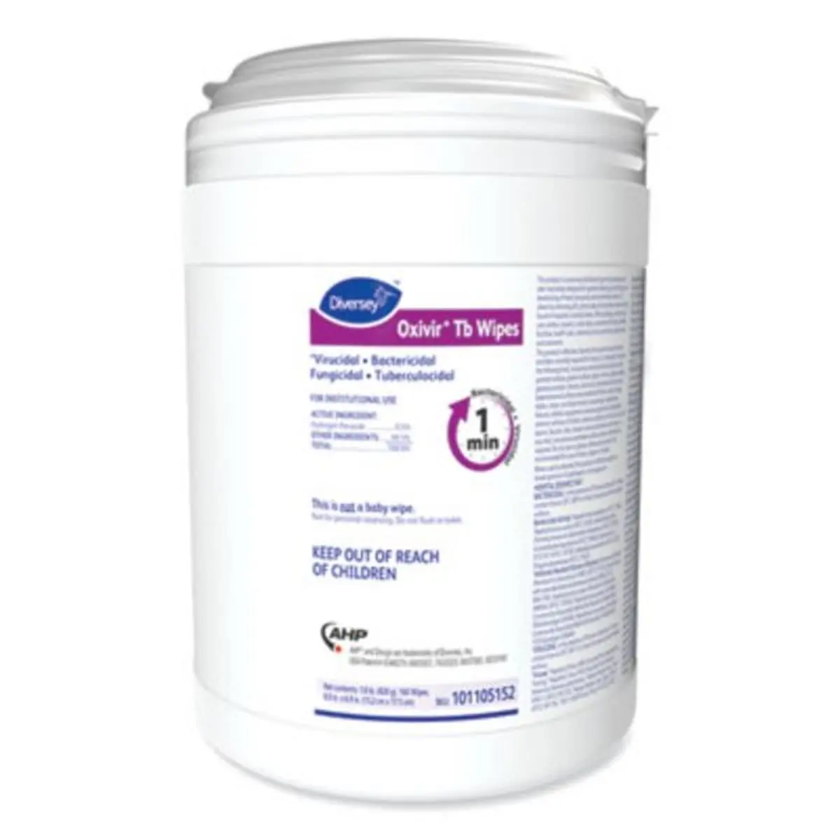 212 MAIN Oxivir TB Disinfectant Wipes - White, 6x6.9in Hydrogen Peroxide Surface Cleaner, 160-Count Household Wipes per Canister
