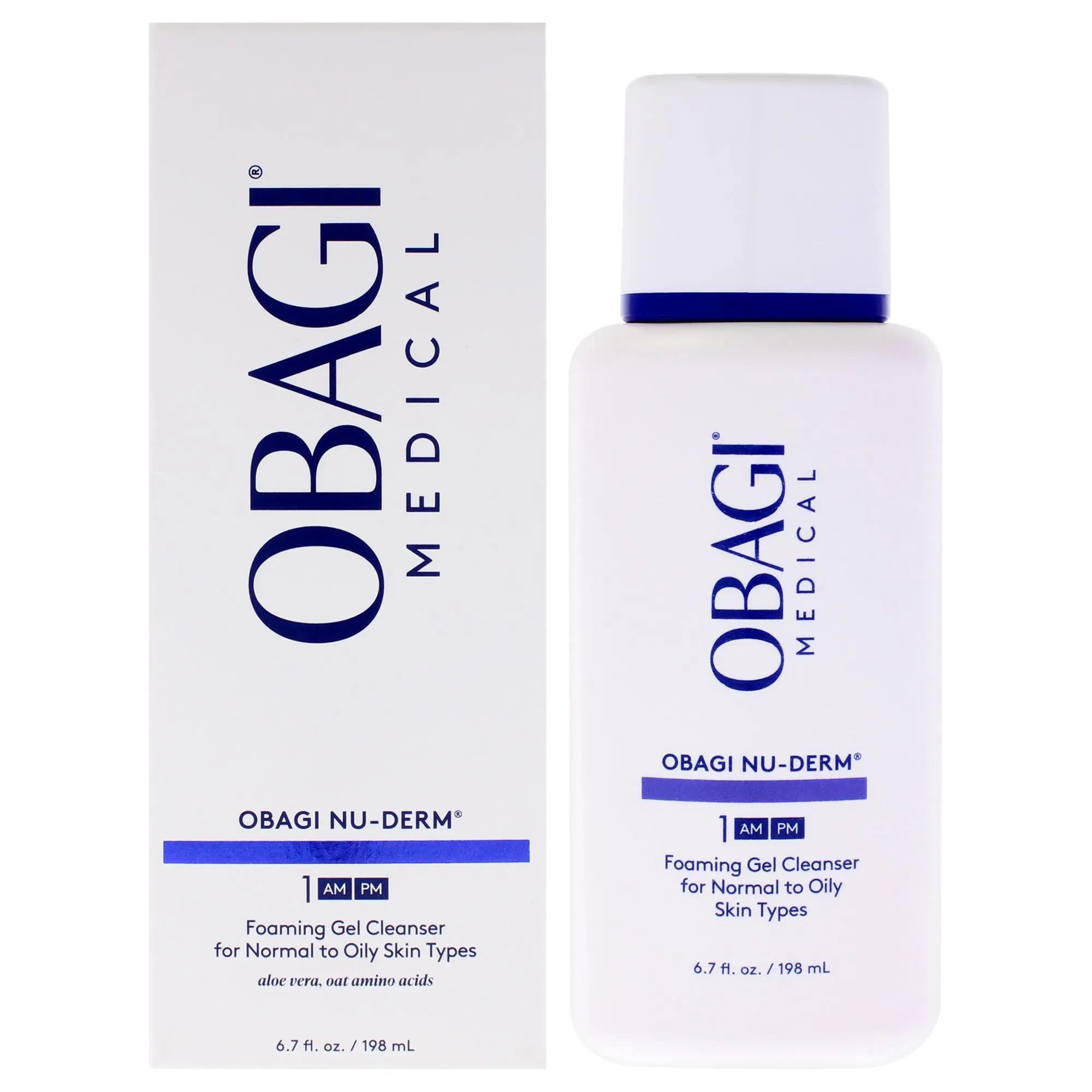 Obagi Nu-Derm 1 AM-PM Foaming Facial Cleanser for Women, Daily Use - 6.7 fl oz Foam