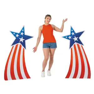 30" x 54" Patriotic Shooting Stars Cardboard Cutout Stand-Up Set - 2 Pc.