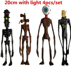 4pcs/set Siren Head Action Figures Toy 20cm Sirenhead Figure Horror Model Doll with Light Foundation Kids Gift Scp 6789 Toys