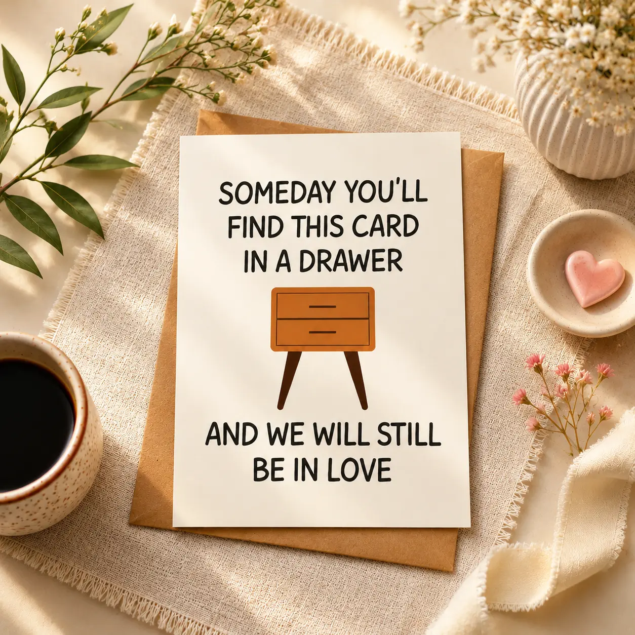 Romantic Anniversary Greeting Card - Thick Paper Card Gift with Heartfelt Love Messages, Blank Inside for Boyfriend, Festive Party Gift Item, 1 Pc