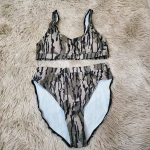 Camouflage printed Two Pieces Bikini women summer swimwear