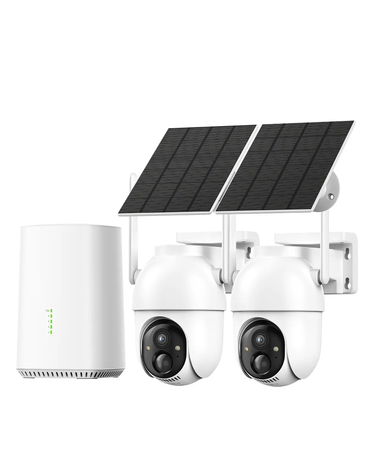 [SummerWins] Wireless Solar Powered Security Camera System with Base Station, No Monthly Fee, 2 CamerasKit, 2K Full Color Night Vision, Solar Powered, WiFi Home Security Camera, No Monthly Fee, IP65 Waterproof, PIR Human Detection, Two-Way Audio outdoorf