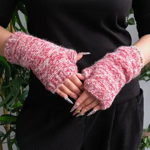 Hand Knit Winter Handwarmer, Fleece Lined  Finger Less Gloves, Crochet Solid Color Gloves, Men/Women Warm Mitten, Gift For Her, Wrist warmer