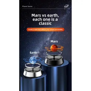Creative Car Air Freshener Ornament - Floating Planet Aromatherapy Center Console Solar-Powered Rotating Car Decoration Accessory
