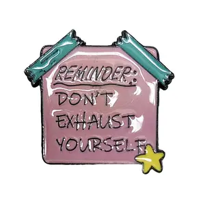 Reminder: Don't Exhaust Yourself Enamel Magnetic Needle Minder ~ Needle Keeper - Cross Stitch Embroidery Needlepoint Sewing Accessory Notion