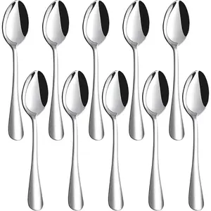 Teaspoons Stainless Steel, Dinner Spoons Set 6.7 inches Dessert Spoons Use for Home, Kitchen or Restaurant 10 count