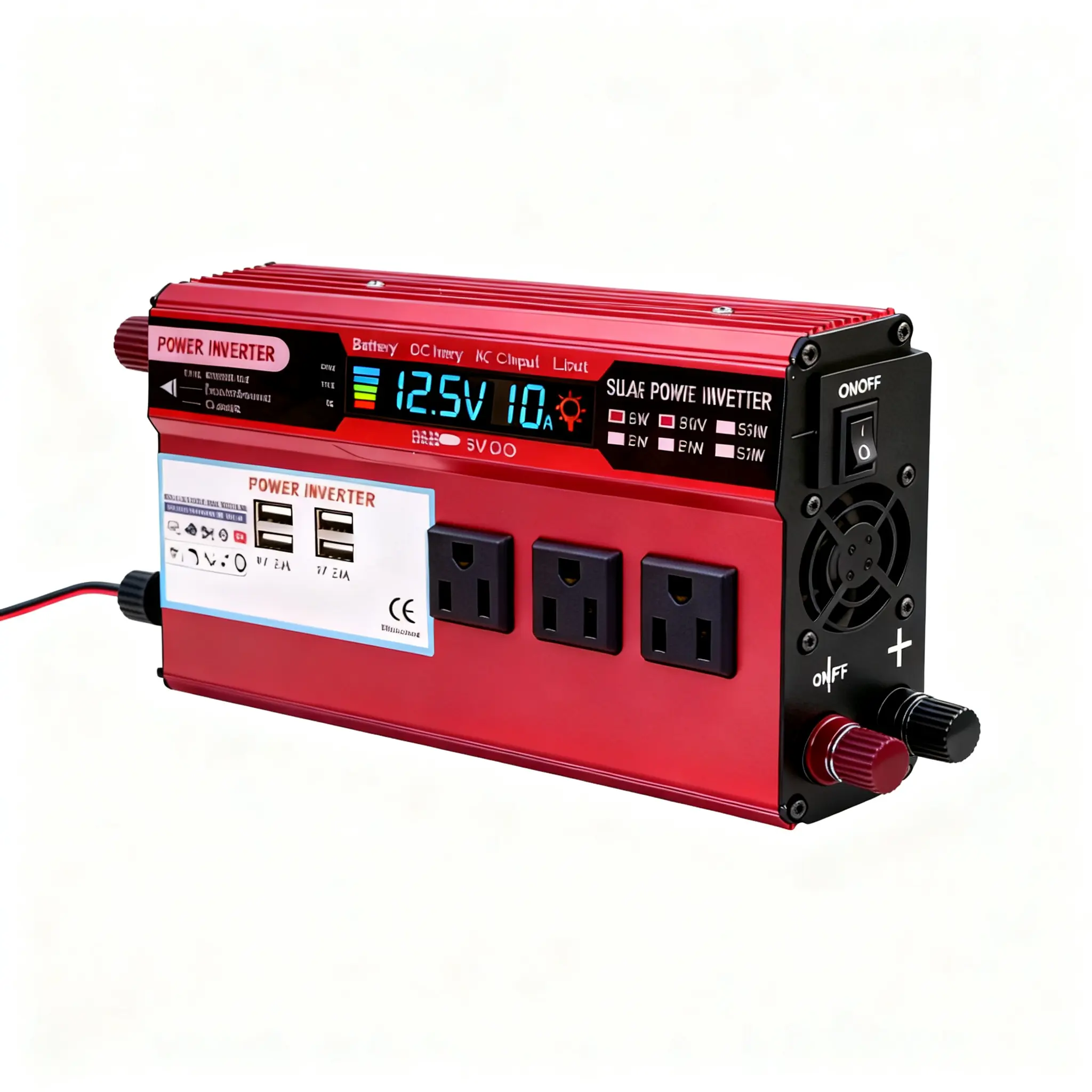 DC 12V to AC 110V 5000W Peak Car Power Voltage Converter, Multi AC Outlets USB Fast Charging Portable Inverter, Emergency Home Backup Power & Outdoor Camping Road Trip Vehicle Electronics Charger
