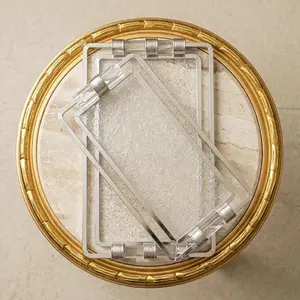 Acrylic trays  with leather handles