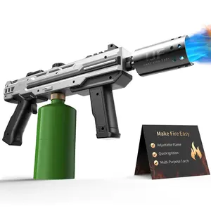 【FathersDayGift】IJF Propane Torch Gun, Adjustable Flame Blow Torch for Cooking, BBQ Torch Gun for Charcoal Grill, Campfire Starter, Fire Torch for Searing Steak, Camping, Weed Burning (Propane Tank Not Included)Father's Day Gift