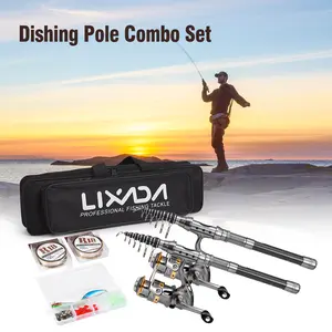 Fishing Pole Combo Set 2PCS Rod and Reel Telescopic Fishing Rod Carbon Fiber Reels Fishing Accessories