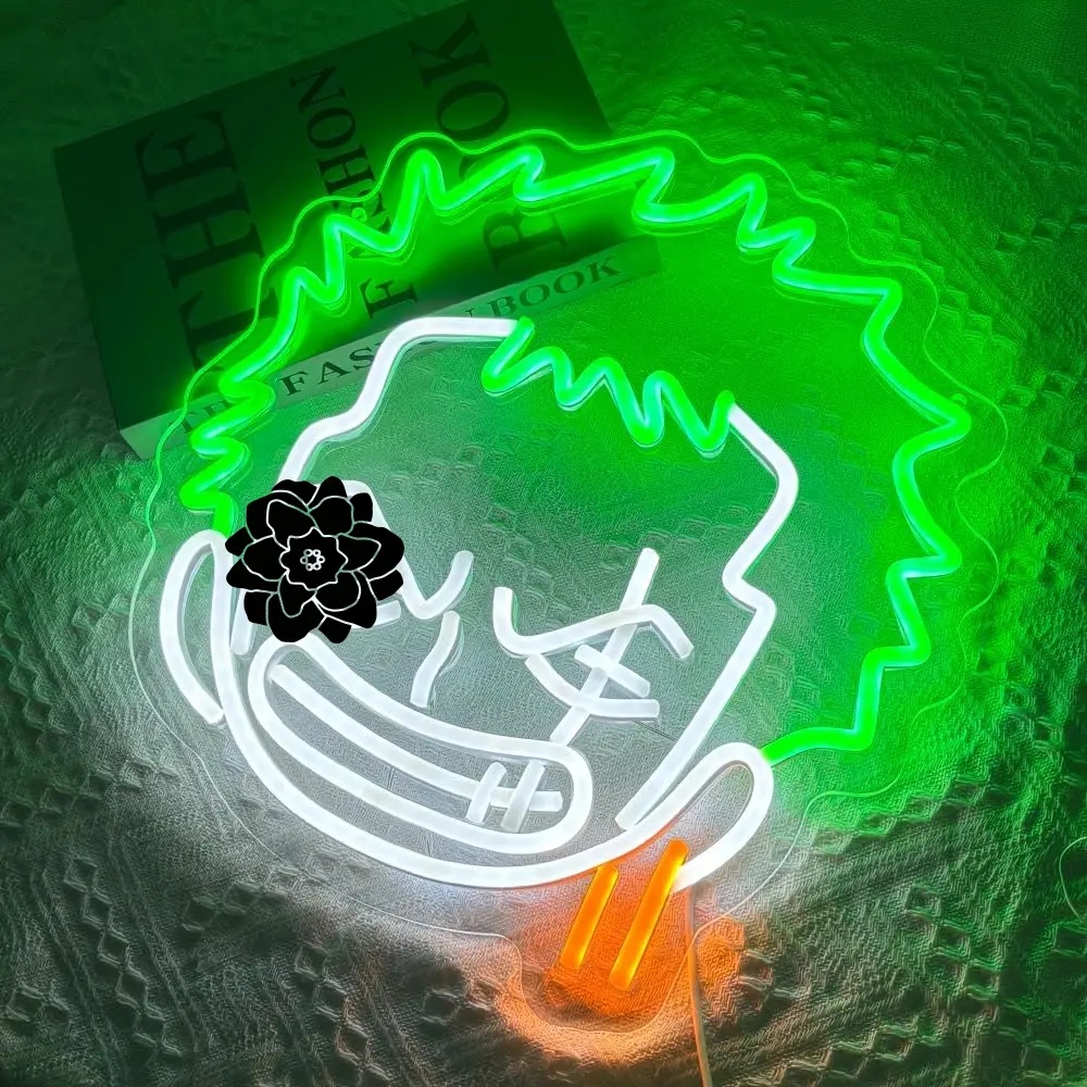 Anime Character LED Neon Sign - USB Powered Dimmable Wall Light for Game Room, Anime Fans Bedroom, Party Decor, Gift 13.77 * 12.99inch