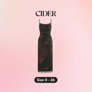 Cider [size 0-26] Floral Ruched Mesh Maxi Dress SwimWeek